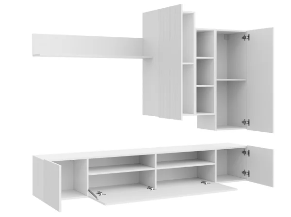 Стенка Сканди МДФ НМ-001 белый глянец