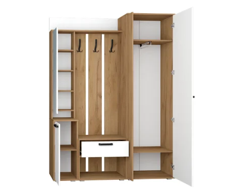 Прихожая Прайм-2 дуб крафт золотой/белый текстурный