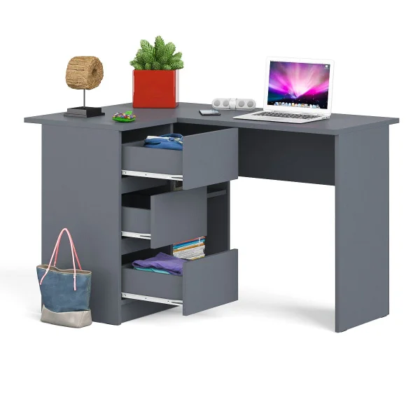 Угловой компьютерный стол МС-16 левый графит