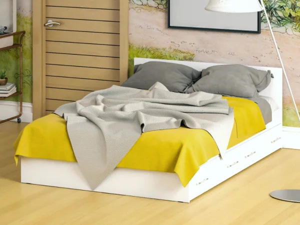 Кровать Стандарт с ящиками белый