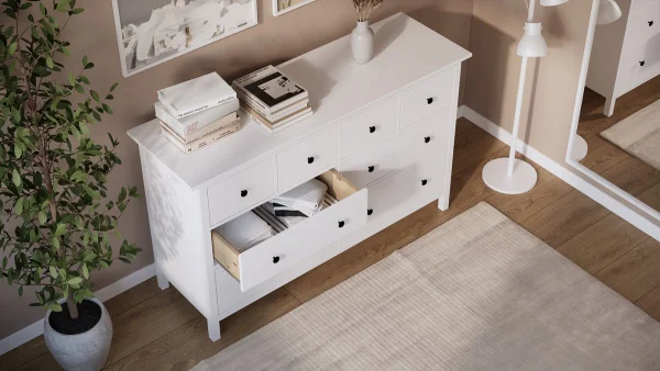 Комод 8 ящиков Кымор белый