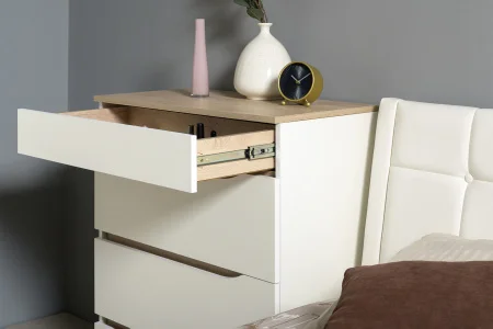 Комод Муссон 13.97 белый/дуб эндгрейн элегантный