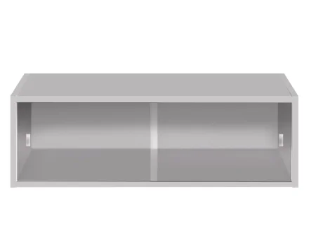 Полка книжная со стеклом КН 01 серый