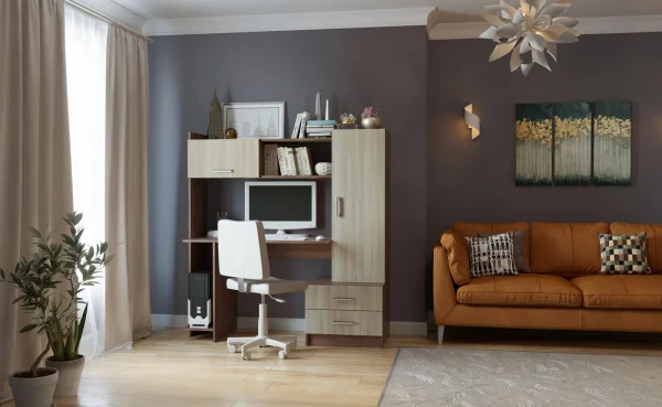 Стол компьютерный ПКС-7 ясень шимо темный/ясень шимо светлый