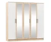 Шкаф 5-ти створчатый Мартина дуб сонома/белый глянец