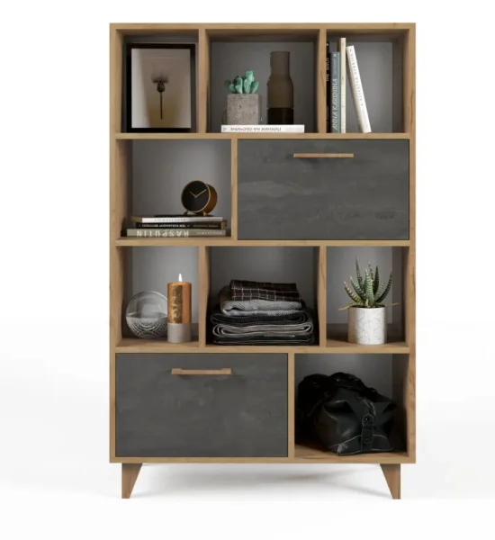 Комод Эго К-1 (НГ) дуб крафт золотой/камень темный