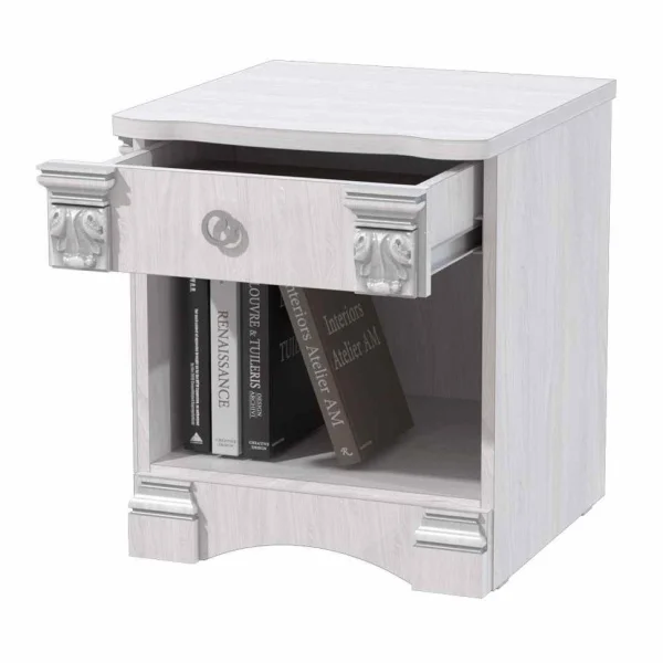 Тумба прикроватная Ольга-1Н белый экспо/анкор светлый