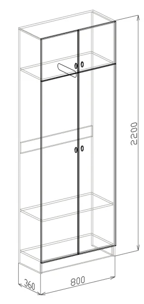 Шкаф 2-х дверный Вега гикори джексон/рельеф пастель