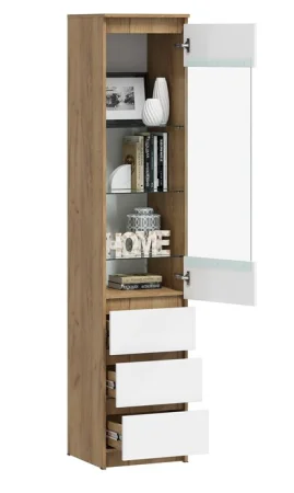 Пенал Ламия ПН 062 дуб крафт золотой/белый бриллиант