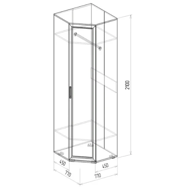 Шкаф угловой Корвет Люкс №14 бодега