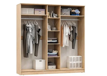 Шкаф 5-ти створчатый Мартина дуб сонома/белый глянец