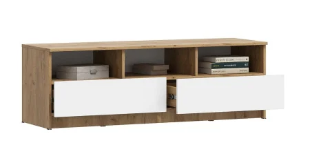 Тумба ТВ Ламия 061 дуб крафт золотой/белый бриллиант