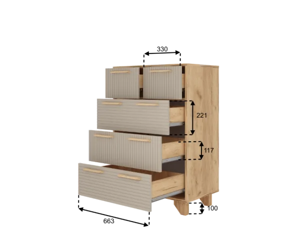 Комод Ньерд 700.5 дуб вотан/ива пепельная