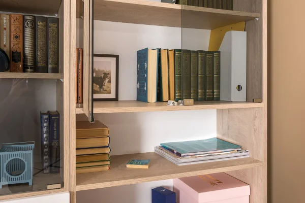 Шкаф Бостон 13.156 дуб эндгрейн элегантный/милк рикамо софт