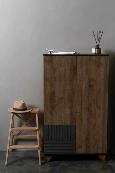 Стеллаж Копенгаген без стекла дуб самдал/серый графит