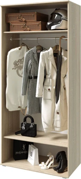 Шкаф 2-х дверный Ким дуб сонома/белый глянец