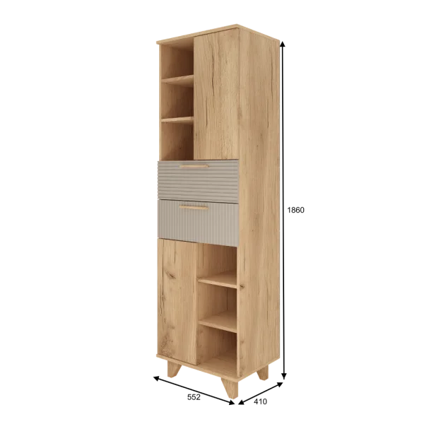 Стеллаж Ньерд дуб вотан/ива пепельная