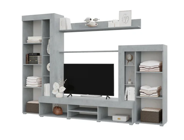 Гостиная Дельта белый/бетон