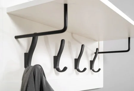 Вешалка Остин 15.12 белый шагрень/дуб крафт золотой