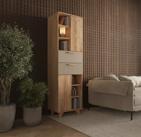 Стеллаж Ньерд дуб вотан/ива пепельная