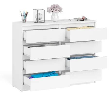 Комод восемь выдвижных ящиков МК 1200.8 белый