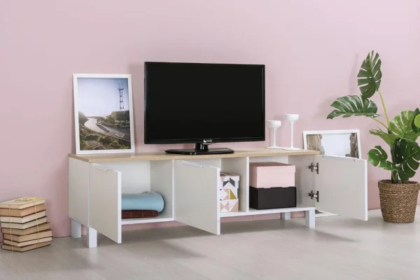 Тумба под ТВ 13.267.01 белый шагрень/дуб сонома