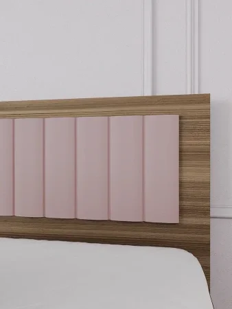 Кровать Роза 160 орех франклин/пудра скин тренто