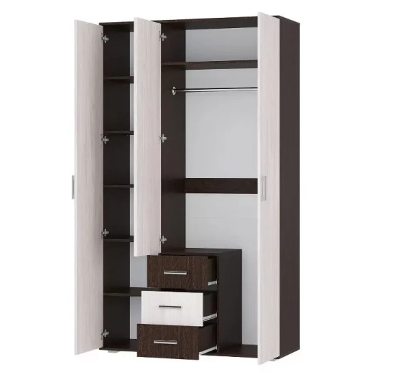 Шкаф 3-х створчатый Белла венге/ясень белый