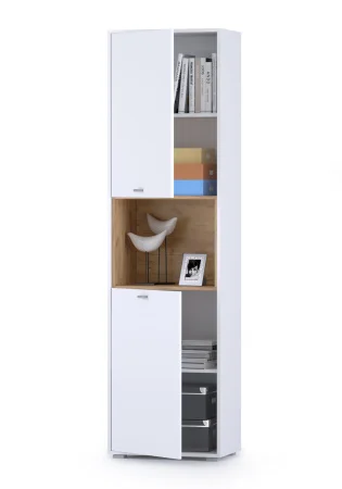 Шкаф комбинированный Бэль 10.04 дуб крафт золотой/белый премиум