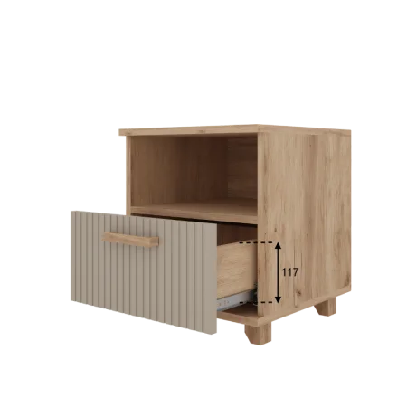 Тумба прикроватная Ньерд дуб вотан/ива пепельная