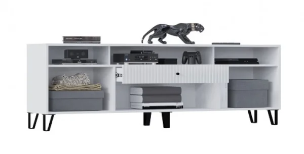 Тумба ТВ Оливия белый/белый глянец