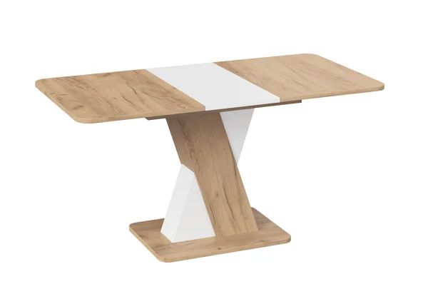 Стол обеденный раздвижной Люксембург тип 3 дуб крафт золотой/белый