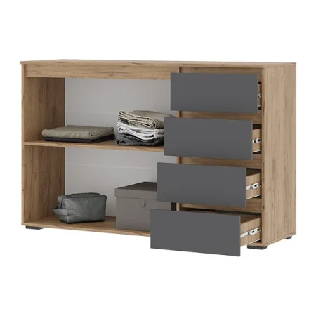 Комод Хелен КМ-06 серый графит/дуб крафт золото