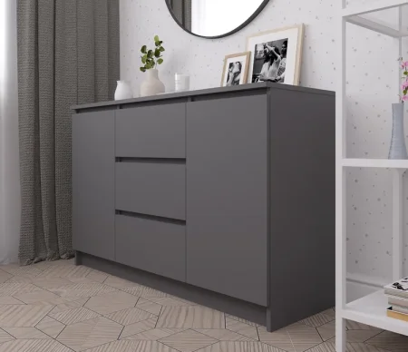 Комод с ящиками и дверками Мори МК 1203 графит