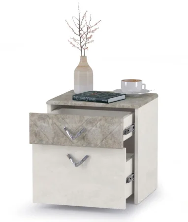 Тумба прикроватная Амели 13.78 шёлковый камень/бетон чикаго беж