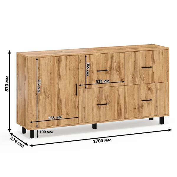 Комод 125-1704 дуб вотан