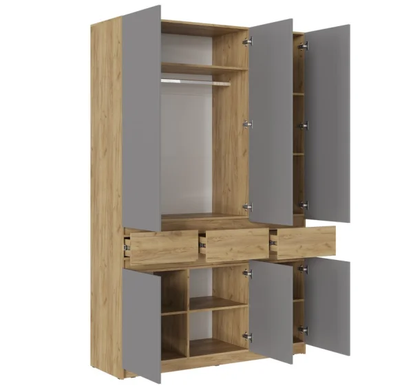 Шкаф Бостон ШК-002 дуб крафт золотой/серый шифер