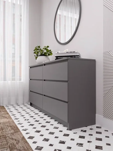 Комод шесть ящиков Мори МК 1380.6 графит