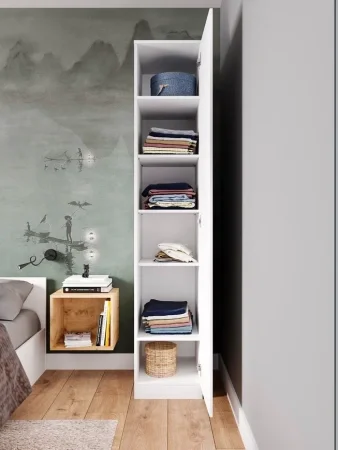 Шкаф однодверный с полками Мори МШ 400 белый