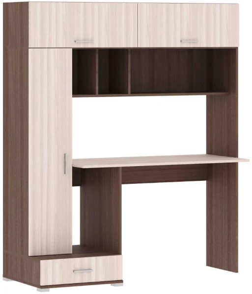 Стол компьютерный ПКС-1 ясень шимо темный/ясень шимо светлый