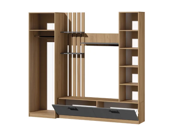 Гостиная Юджи дуб крафт золотой/графит