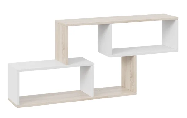 Полка настенная тип 4 дуб сонома/белый Полка настенная тип 4 дуб сонома/белый