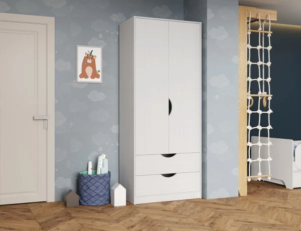 Шкаф для одежды Уна 13.327 белый (поры дерева)