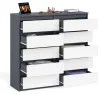 Комод десять выдвижных ящиков МК 1200.10 графит/белый