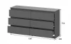 Комод с ящиками Денвер (1,38 м) графит серый