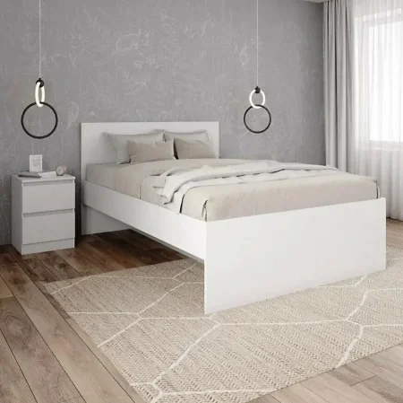 Кровать двуспальная Мори с ящиками КРМЯ 1400.1 белый