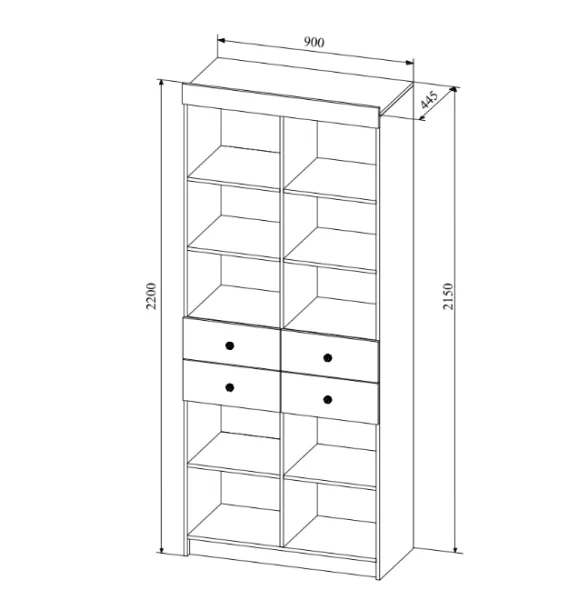 Стеллаж Ki-Ki (Ки-Ки) СД 900.1 белый