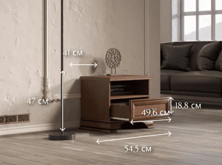 Тумба прикроватная Кентаки KOM1S каштан