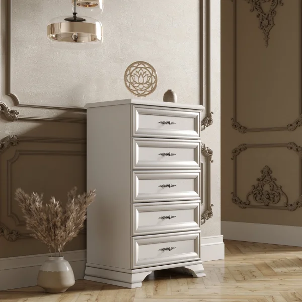 Комод пять ящиков Кентаки KOM5S белый