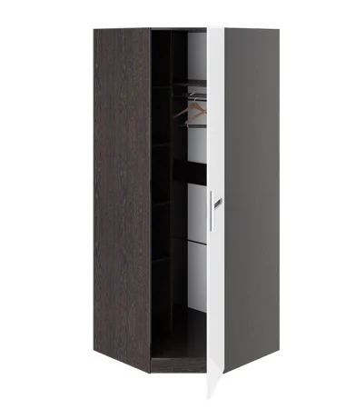 Шкаф угловой с 1-ой глухой дверью Фьюжн венге/белый глянец